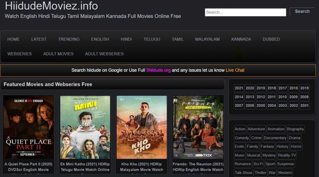 HiiDude Tamil Movies 2021: Download New Tamil Telugu Movies
