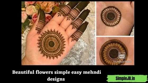 Beautiful flowers simple easy mehndi designs 