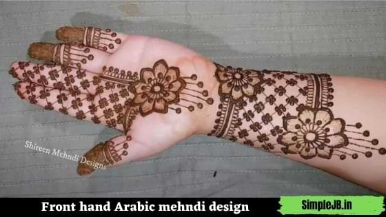 front hand Arabic mehndi design